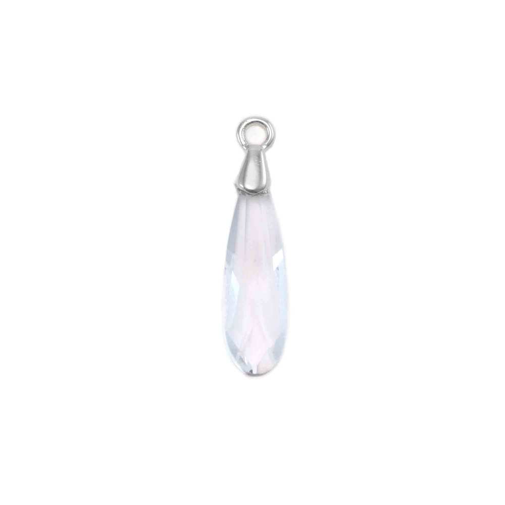 Charms & Solderable Accents Swarovski Raindrop Pendant Rhodium - Crystal